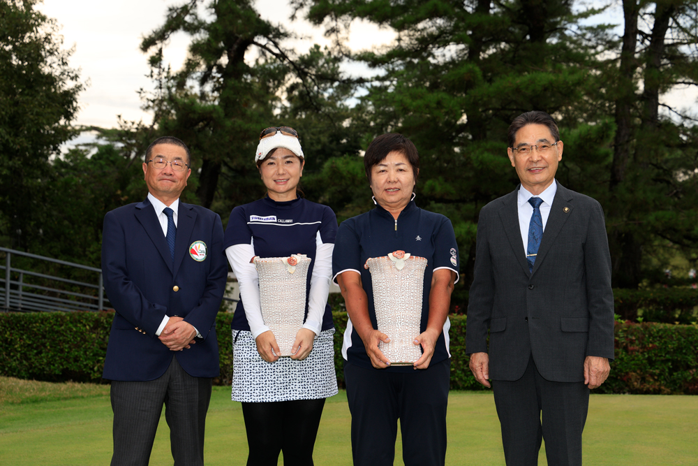 第1回優勝者(大野大会会長、久保プロ、島袋プロ、可児市冨田市長)